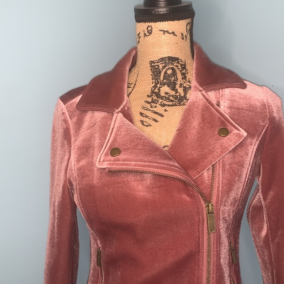 Vince Camuto XS Gilded Rose Velvet Jacket: Mauve - Picture 2 of 7